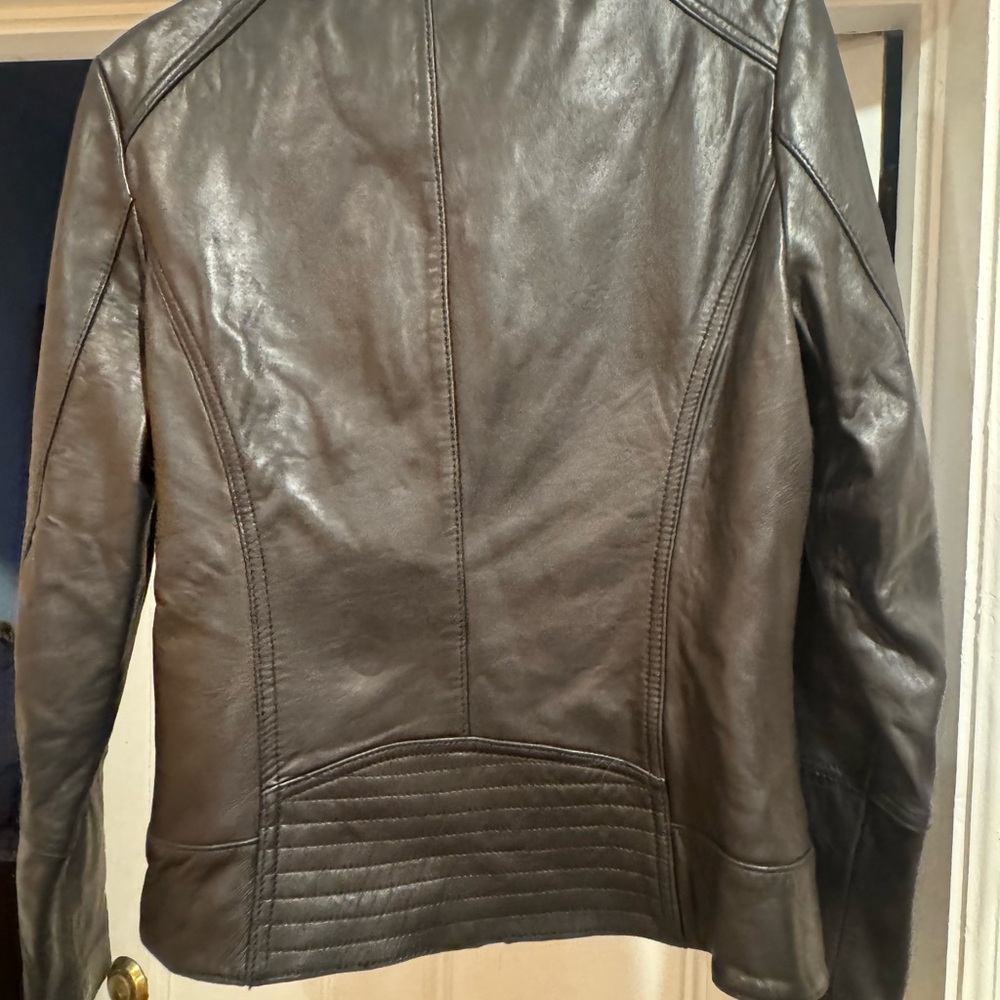 Michael Kord Black Leather Jacket for Women - Picture 3 of 3